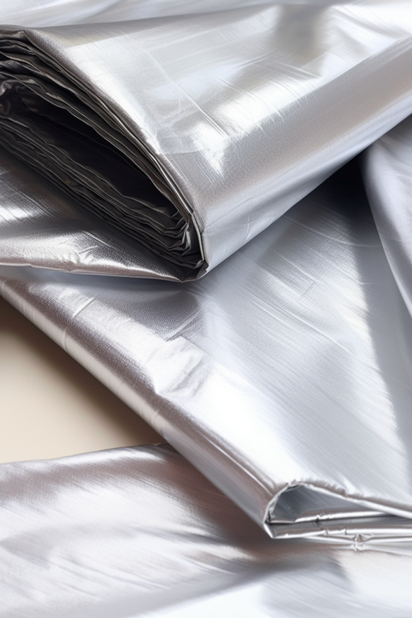 LUCKY High Quality Reinforced  6 oz Silver/ Silver PE Tarpaulin